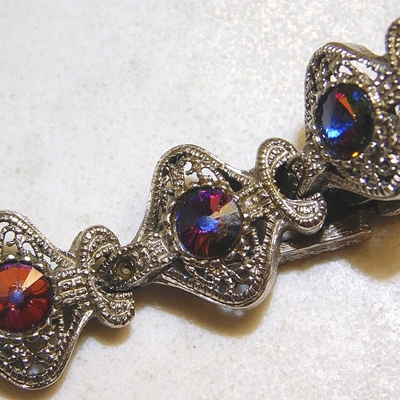 Multi-coloured Gem Tennis Bracelet - Picture 1 of 4